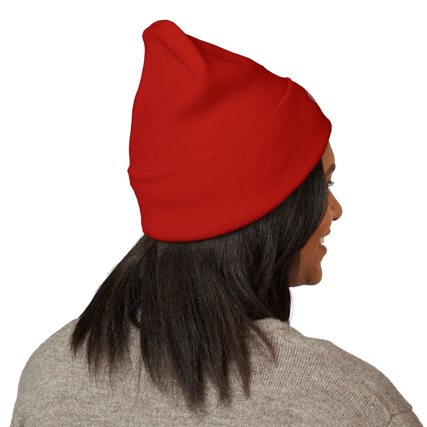 Kutie Embroidered Heart Beanie — Classic Cuffed Knit Hat