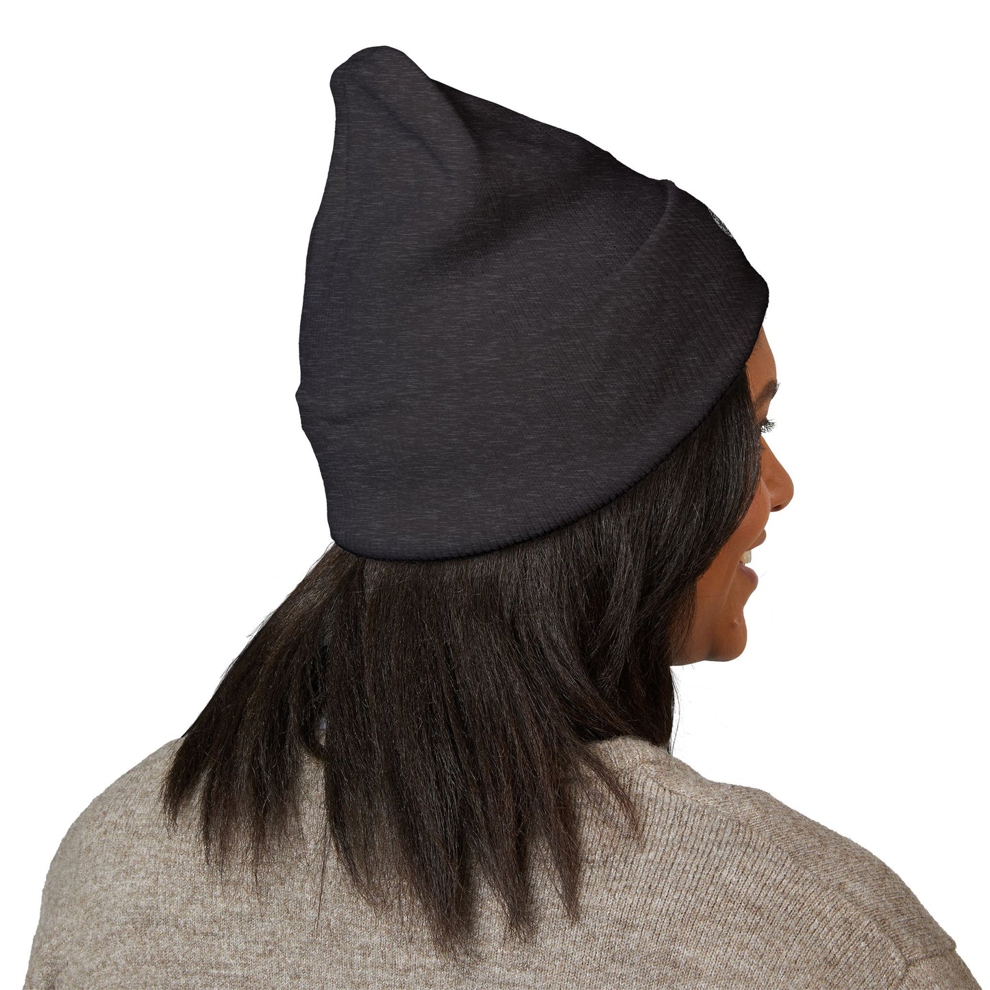 Kutie Embroidered Heart Beanie — Classic Cuffed Knit Hat